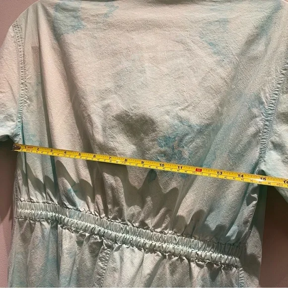 Tie-dye Blue & Green Retro Cargo Jumpsuit 100% Cotton Size XXS - Picture 7 of 14